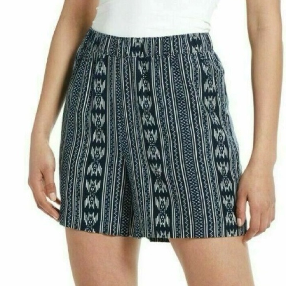 Patterned Navy and White Women's Shorts